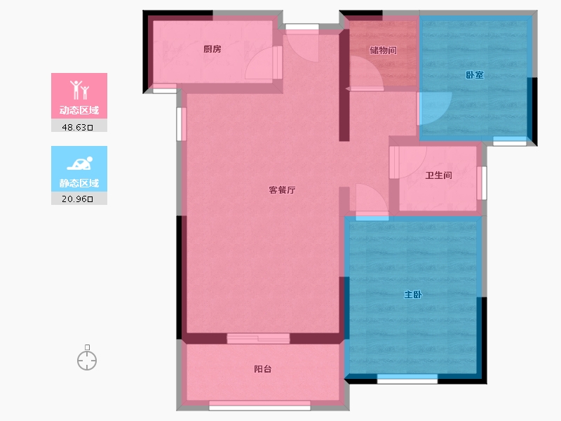 浙江省-温州市-未来城壹号-66.46-户型库-动静分区