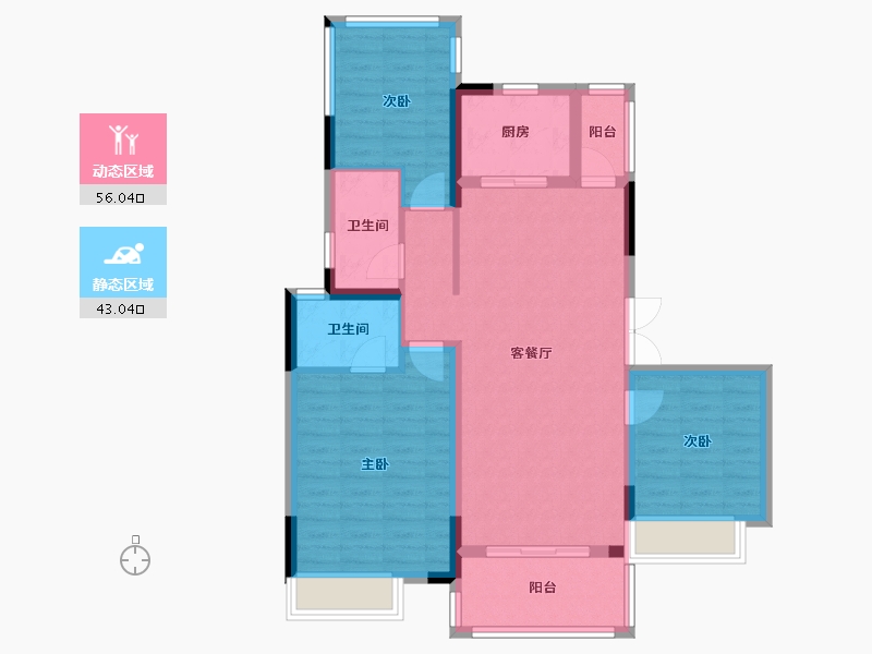 四川省-遂宁市-金科集美天宸-98.00-户型库-动静分区