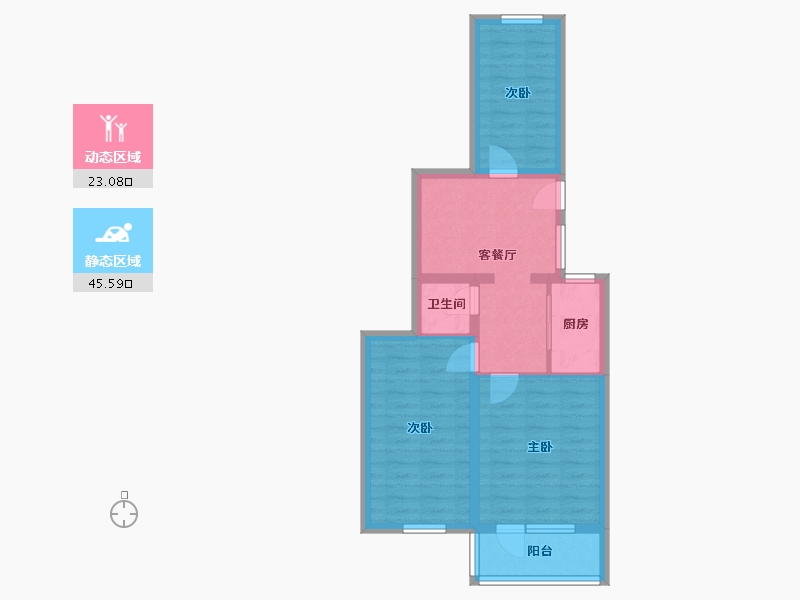 北京-北京市-新桥南大街-60.00-户型库-动静分区