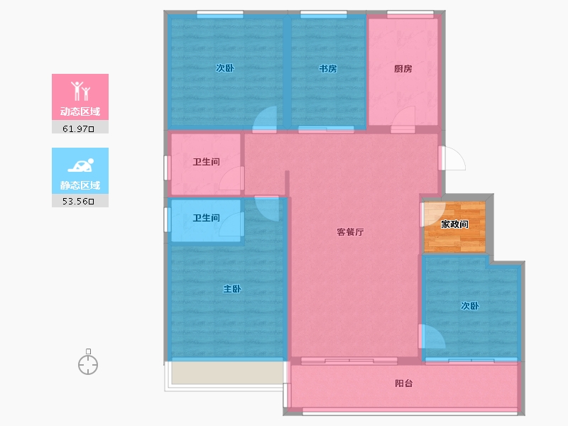 山东省-潍坊市-中房爱悦城鸿府-108.00-户型库-动静分区