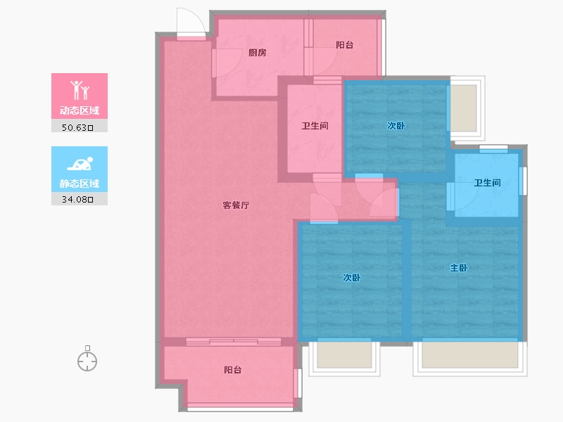 四川省-南充市-滨江学府-98.00-户型库-动静分区