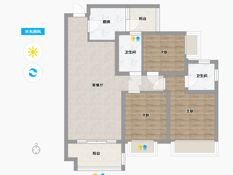 四川省-南充市-滨江学府-98.00-户型库-采光通风