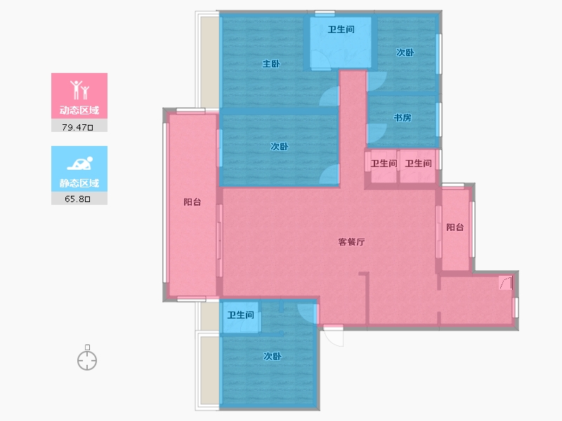 河南省-郑州市-碧桂园西湖-130.00-户型库-动静分区