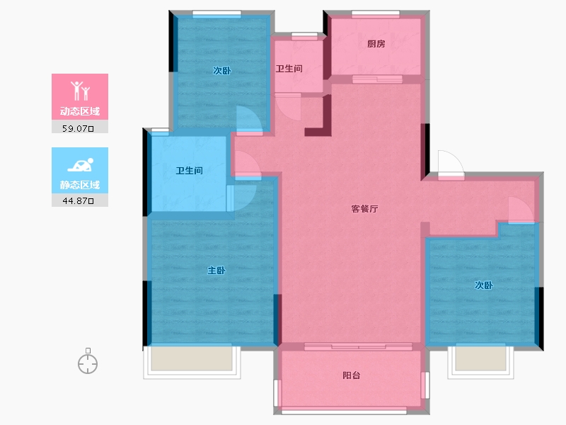 河南省-濮阳市-泰和东方珺-90.00-户型库-动静分区