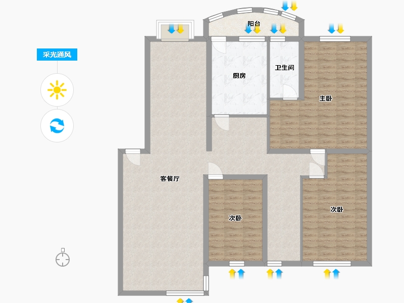 湖南省-湘西土家族苗族自治州-五矿书香华天-135.71-户型库-采光通风