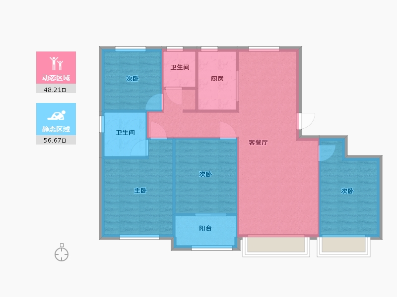 山东省-济南市-济南绿城诚园-110.00-户型库-动静分区