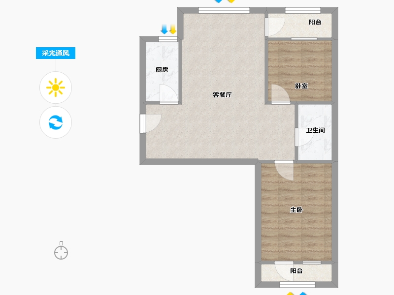 辽宁省-大连市-湾德里华府-59.50-户型库-采光通风