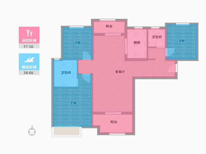 陕西省-西安市-金地中央公园-96.00-户型库-动静分区