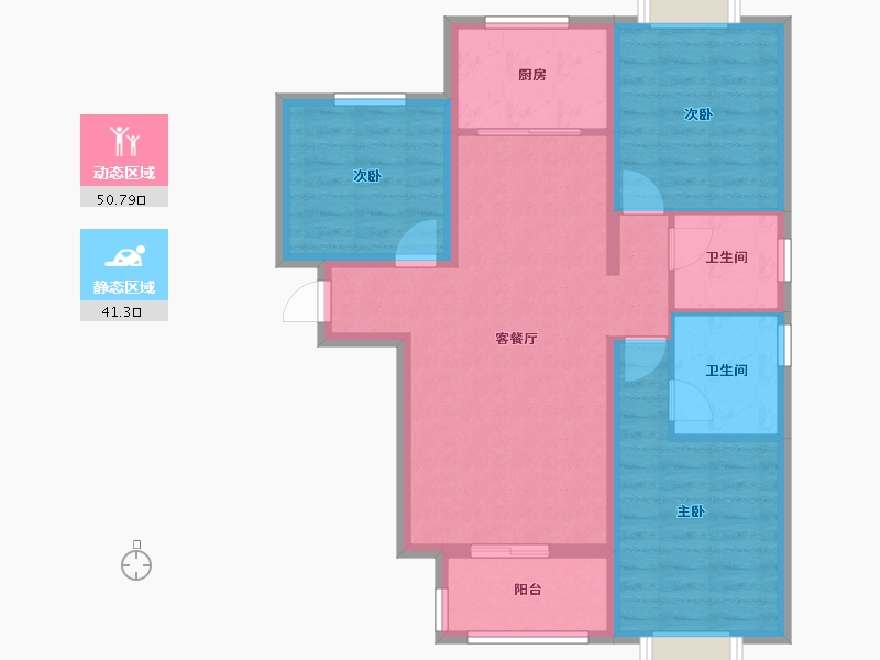 山西省-临汾市-恒富花苑-96.00-户型库-动静分区