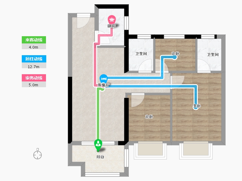 福建省-泉州市-力高·悦峰臺-70.00-户型库-动静线