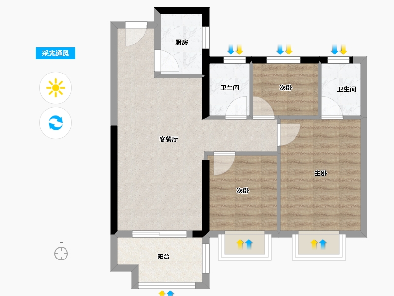 福建省-泉州市-力高·悦峰臺-70.00-户型库-采光通风