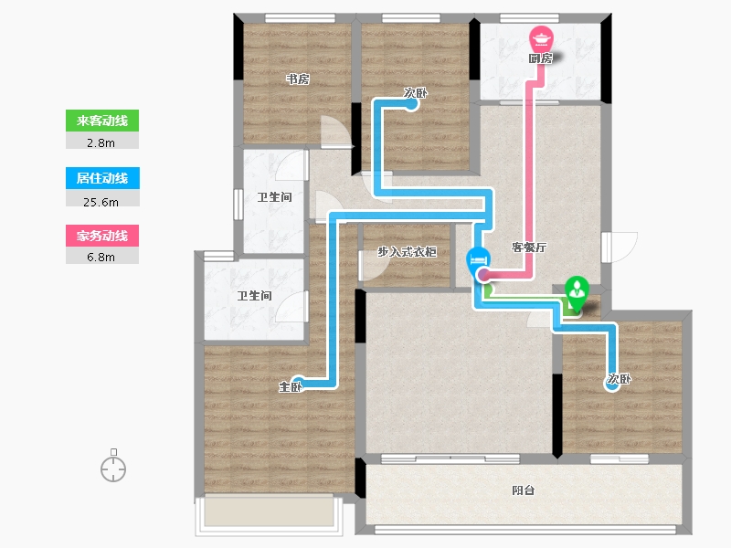 浙江省-绍兴市-一号院-150.00-户型库-动静线