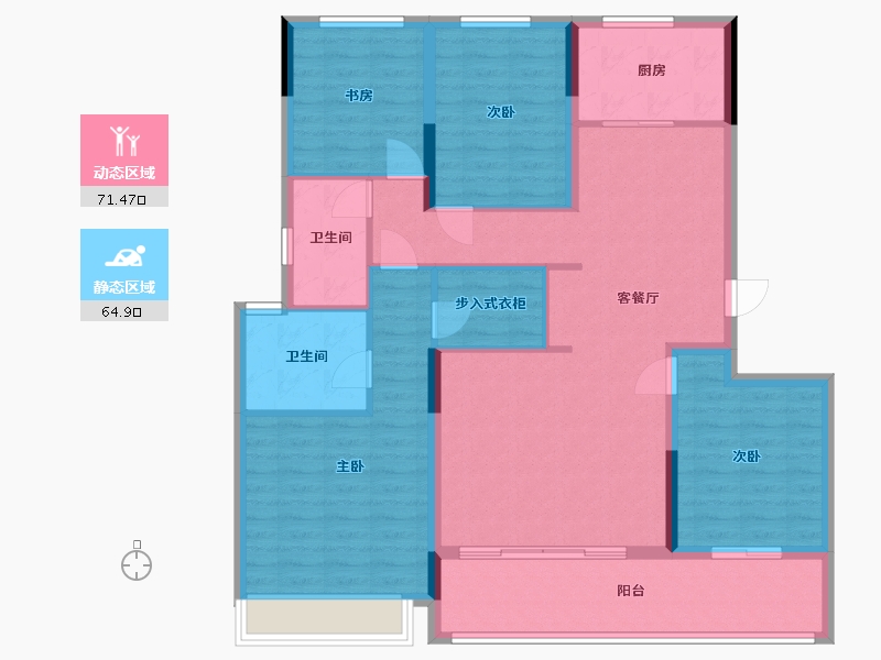 浙江省-绍兴市-一号院-150.00-户型库-动静分区