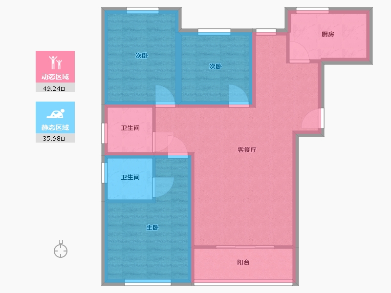 上海-上海市-航欣苑-90.00-户型库-动静分区