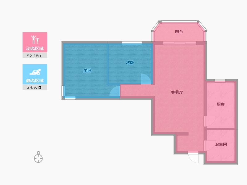 北京-北京市-迎风西里小区-67.90-户型库-动静分区