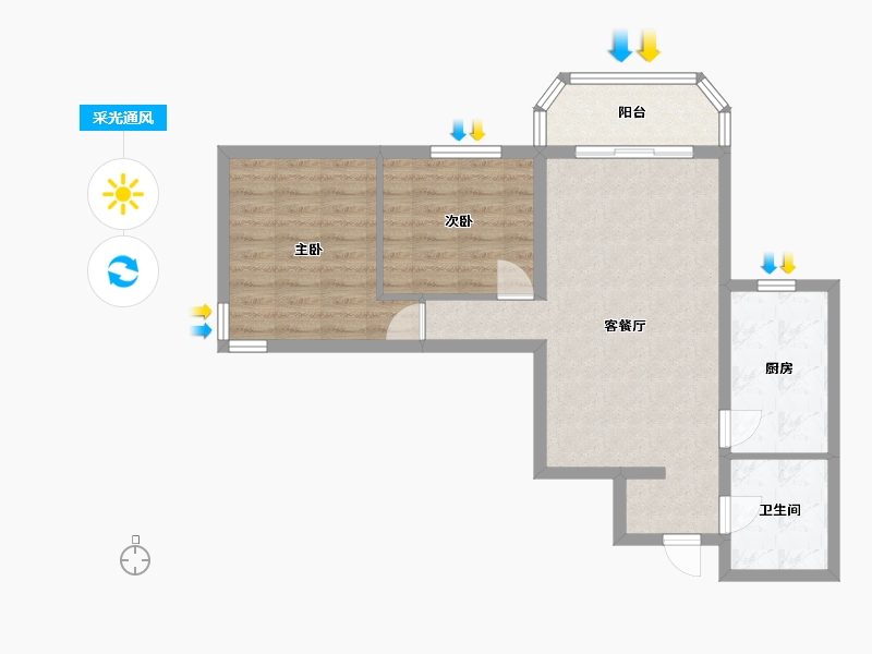 北京-北京市-迎风西里小区-67.90-户型库-采光通风