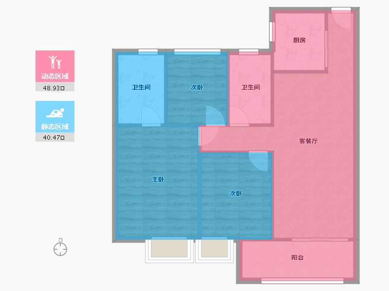 福建省-福州市-中骏世界城 -84.00-户型库-动静分区