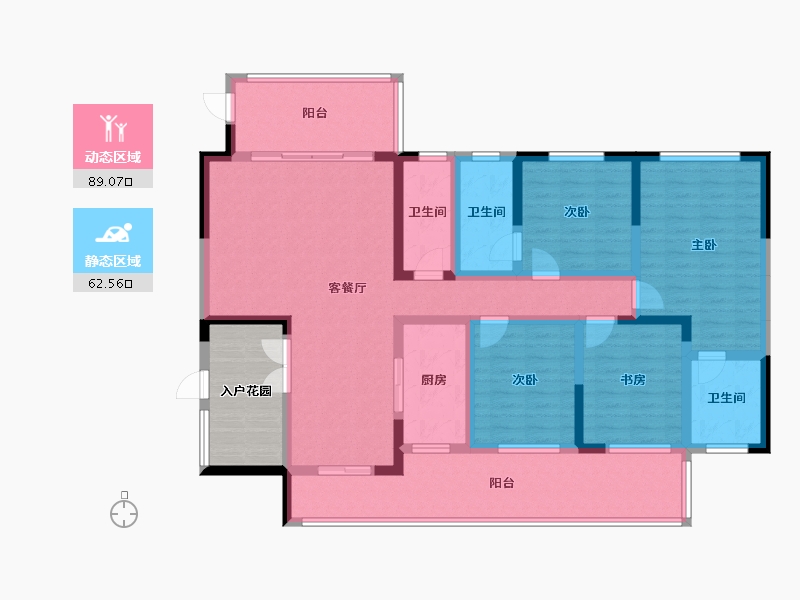 贵州省-黔西南布依族苗族自治州-天鹅湾小区-144.00-户型库-动静分区