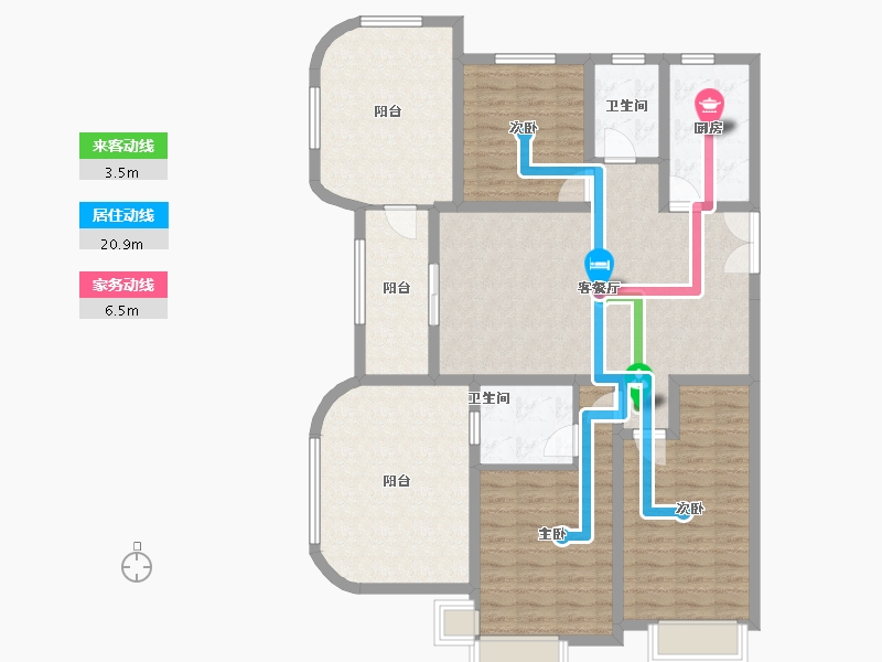 山西省-阳泉市-益智·岭秀华庭-120.00-户型库-动静线