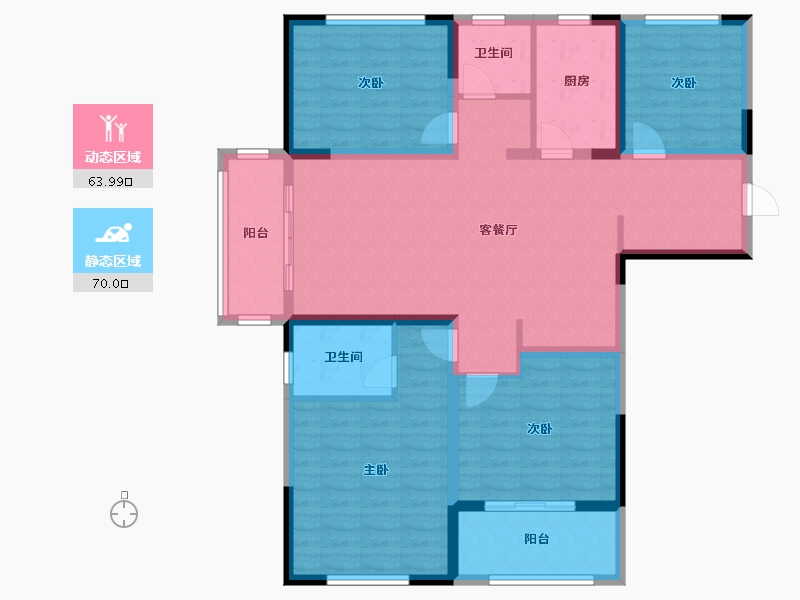 安徽省-合肥市-磨店家园-120.00-户型库-动静分区