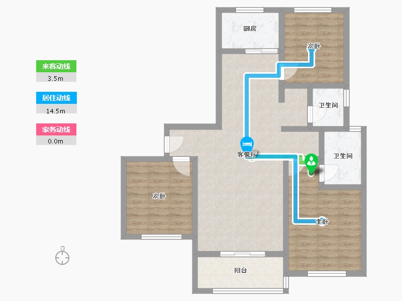 河南省-驻马店市-红星国际花园-98.25-户型库-动静线