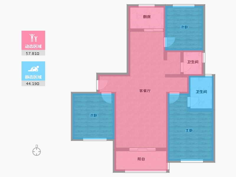 河南省-驻马店市-红星国际花园-98.25-户型库-动静分区