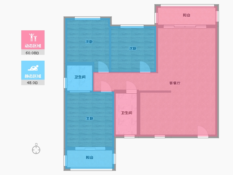 湖南省-常德市-穿紫河月畔湾-130.61-户型库-动静分区