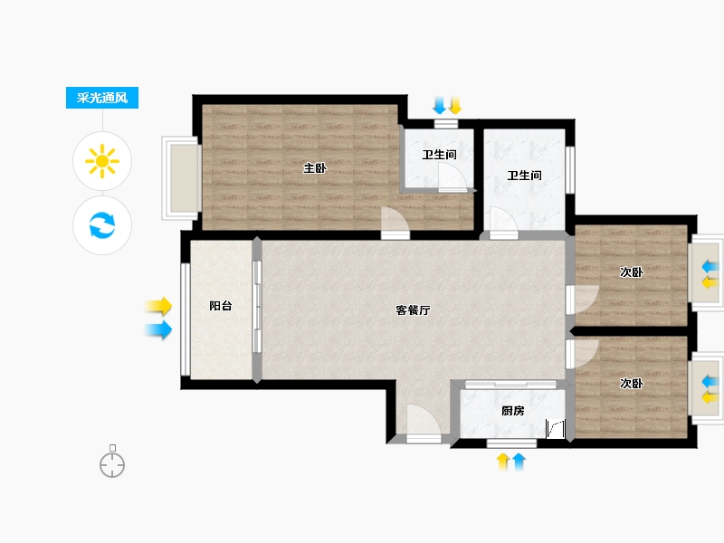 福建省-泉州市-世茂御龙墅-114.00-户型库-采光通风