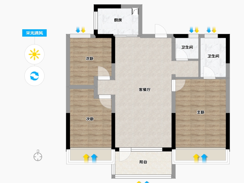 山东省-济宁市-龙城时代广场-100.00-户型库-采光通风