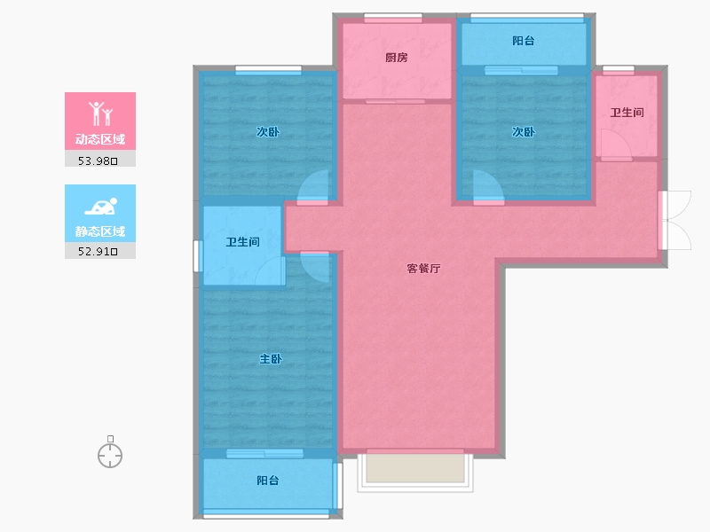 甘肃省-庆阳市-润泽园小区-128.00-户型库-动静分区