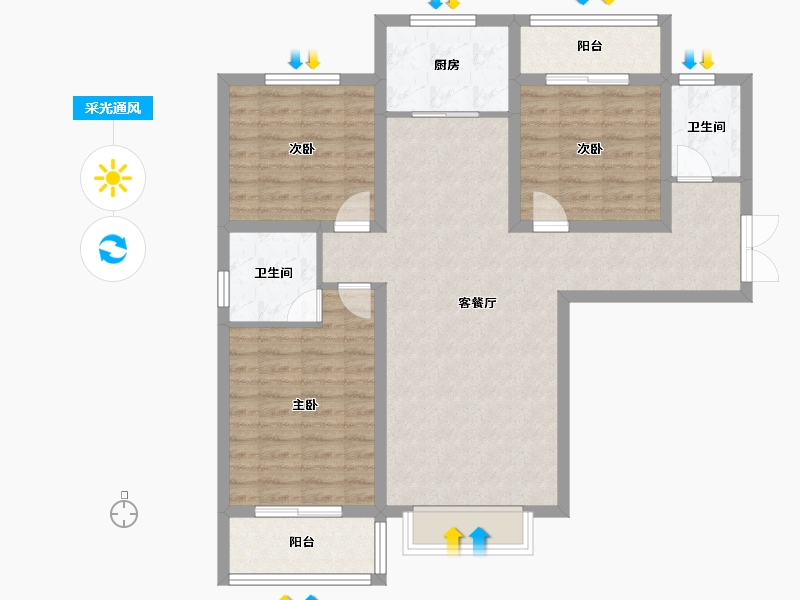 甘肃省-庆阳市-润泽园小区-128.00-户型库-采光通风