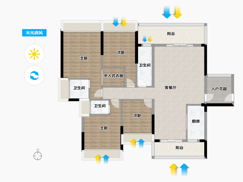 广东省-肇庆市-山水云天-131.00-户型库-采光通风