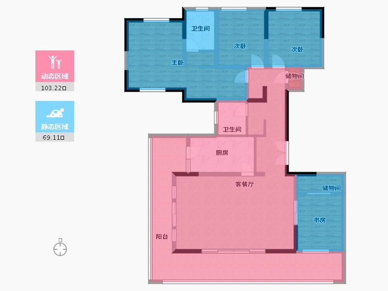 四川省-雅安市-蜀天君临-166.00-户型库-动静分区