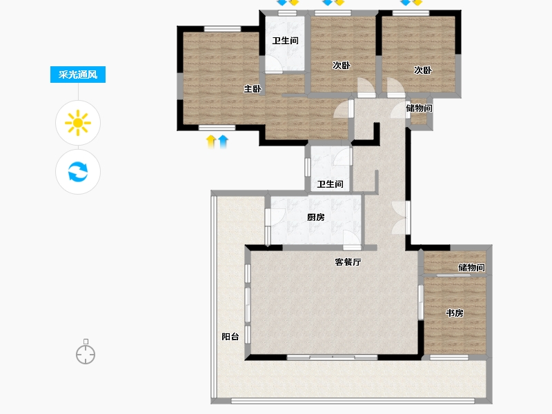 四川省-雅安市-蜀天君临-166.00-户型库-采光通风