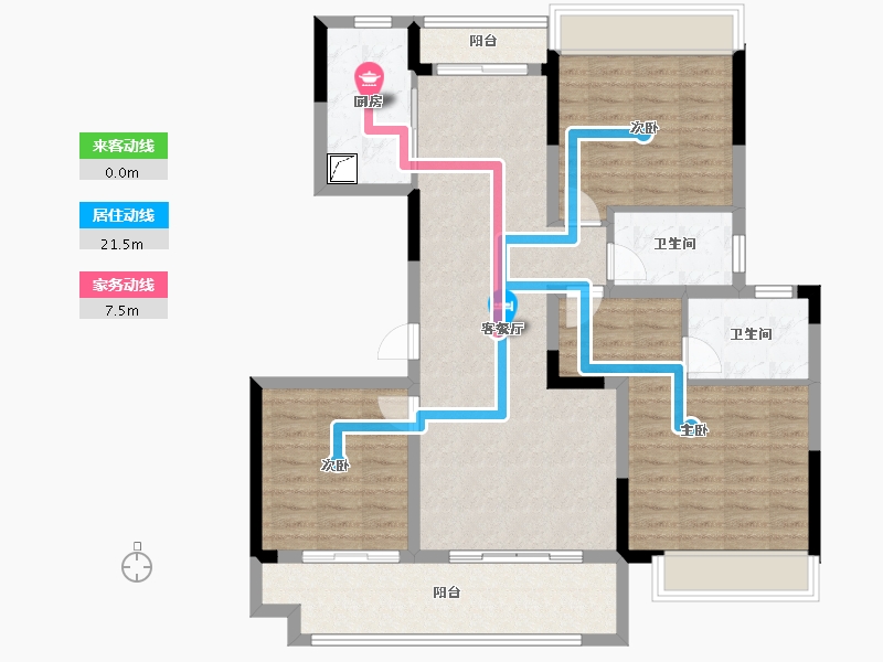 安徽省-阜阳市-石榴林语春晓-105.43-户型库-动静线