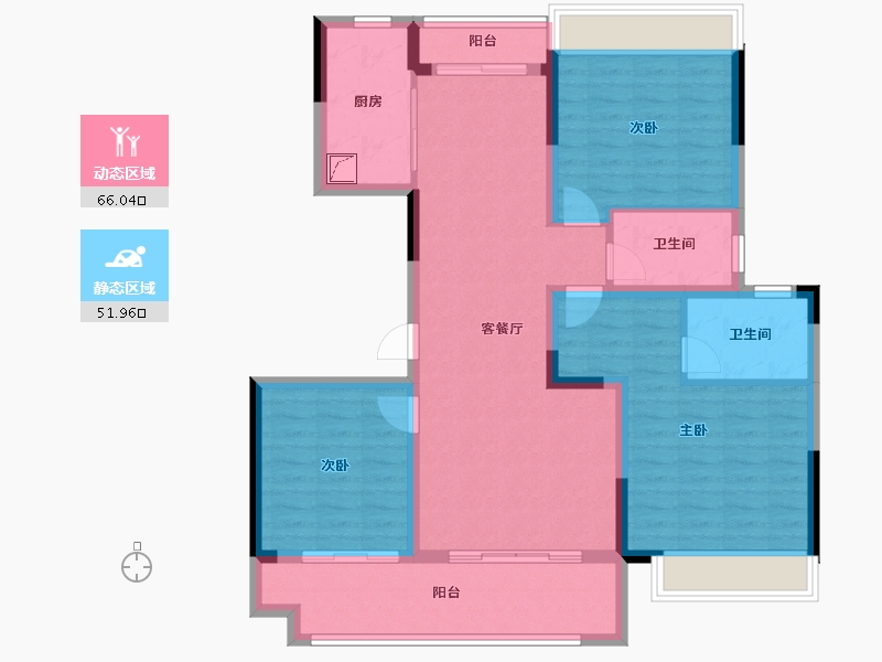 安徽省-阜阳市-石榴林语春晓-105.43-户型库-动静分区