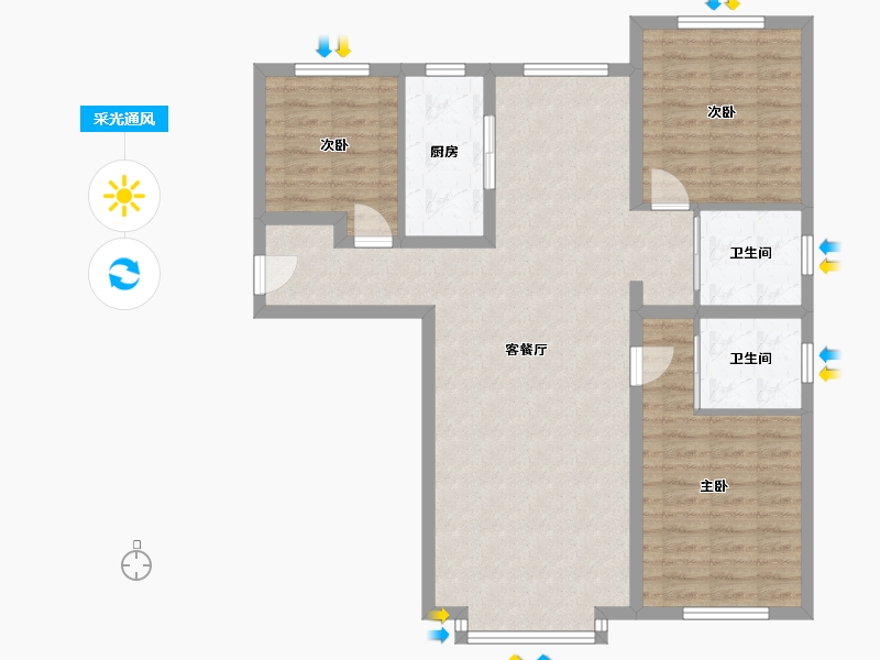 新疆维吾尔自治区-伊犁哈萨克自治州-金帝橡树苑-114.29-户型库-采光通风