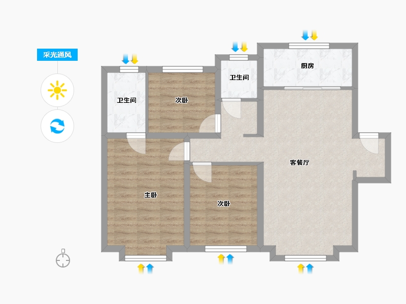 新疆维吾尔自治区-乌鲁木齐市-保利堂悦-89.00-户型库-采光通风