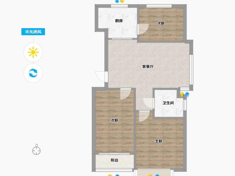 辽宁省-沈阳市-依云首府-85.00-户型库-采光通风