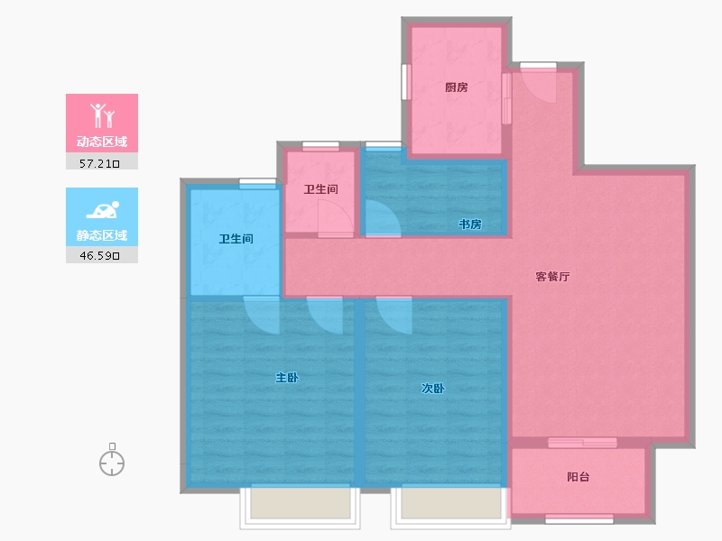 浙江省-金华市-金义颐景园-93.00-户型库-动静分区