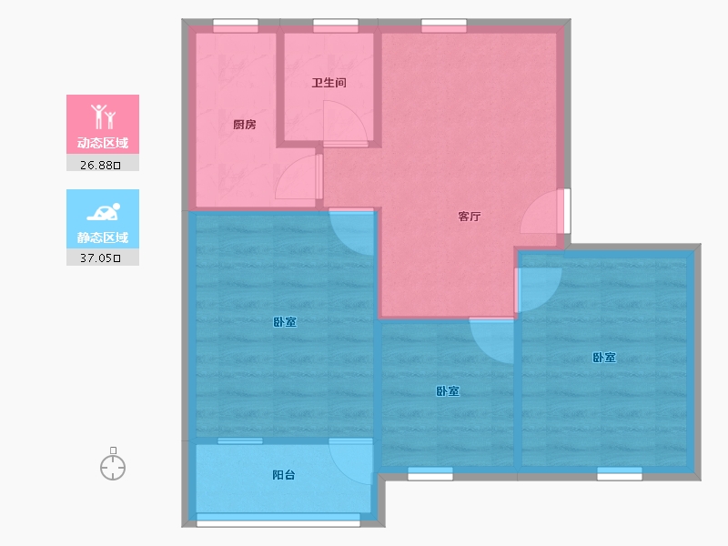 福建省-泉州市-泉秀新村-74.00-户型库-动静分区