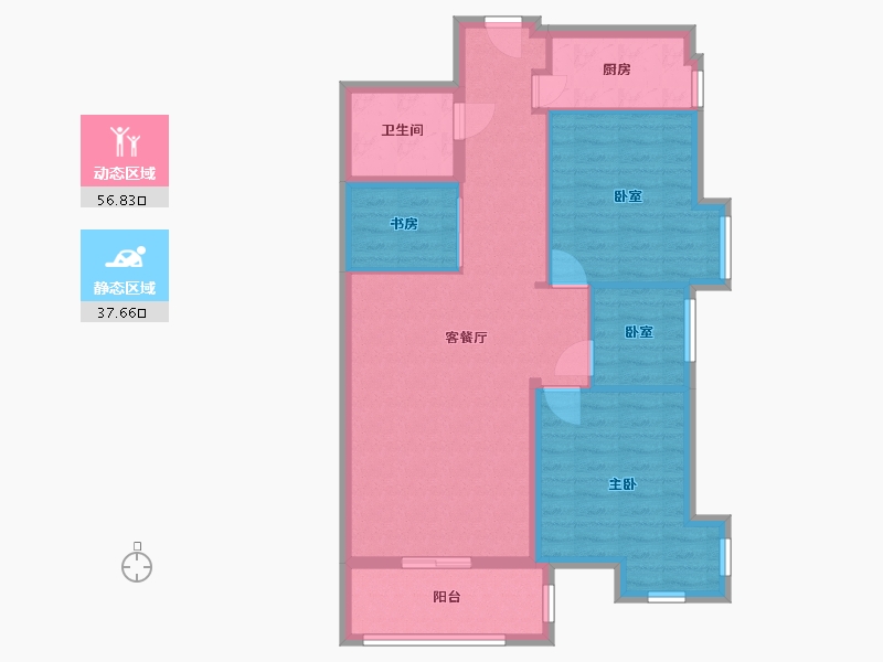 福建省-厦门市-金海湾-89.00-户型库-动静分区