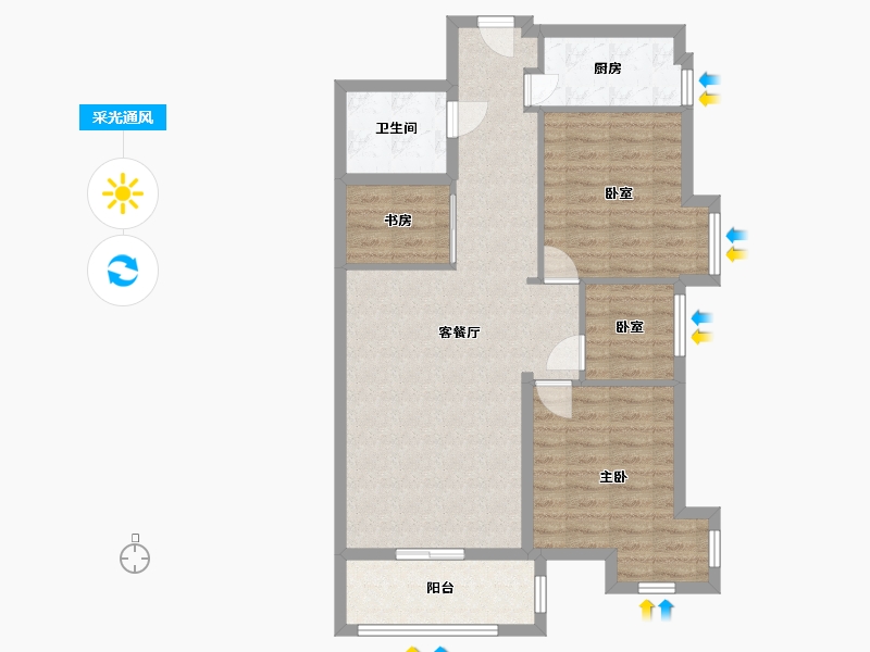 福建省-厦门市-金海湾-89.00-户型库-采光通风