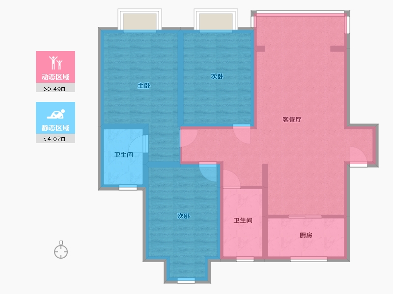 上海-上海市-祥和公寓-111.00-户型库-动静分区