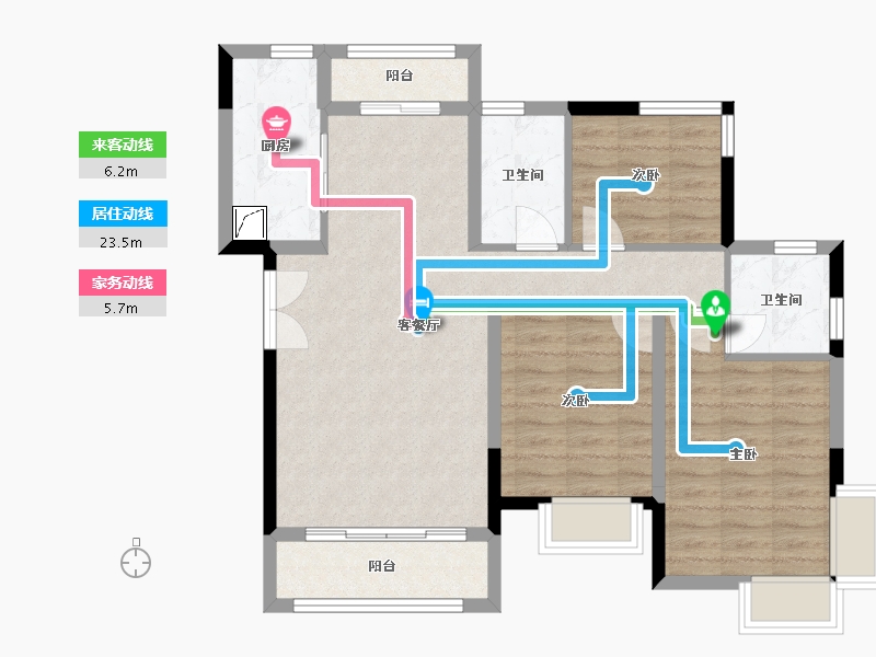 江苏省-无锡市-圣园一期-123.90-户型库-动静线