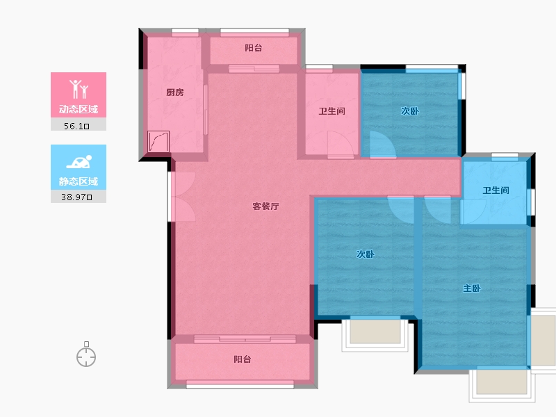 江苏省-无锡市-圣园一期-123.90-户型库-动静分区