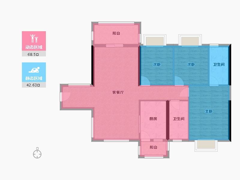 广东省-云浮市-创宇汇景城-105.98-户型库-动静分区