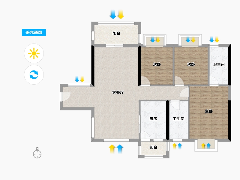 广东省-云浮市-创宇汇景城-105.98-户型库-采光通风