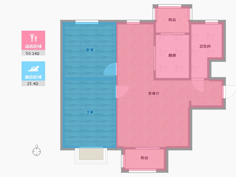 天津-天津市-富民里-67.73-户型库-动静分区