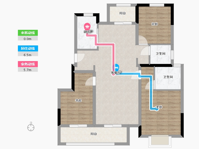 四川省-成都市-绿城桂语麓境-102.00-户型库-动静线